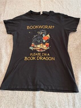 Book Dragon Graphic Tee - Black